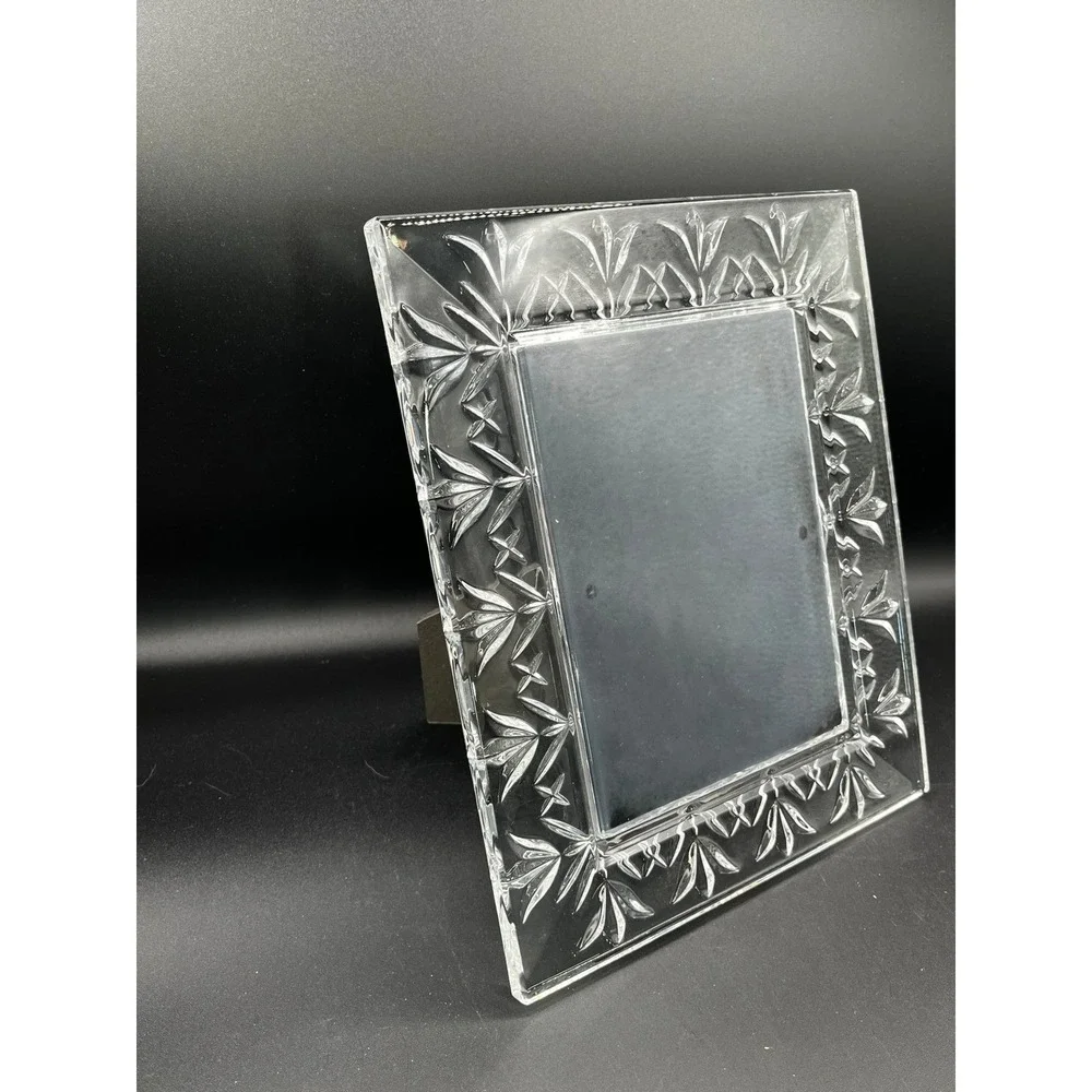 Waterford Crystal Frame Elegant Faceted Beveled Glass 5x7 Photo 8.5 x 10.5 Frame